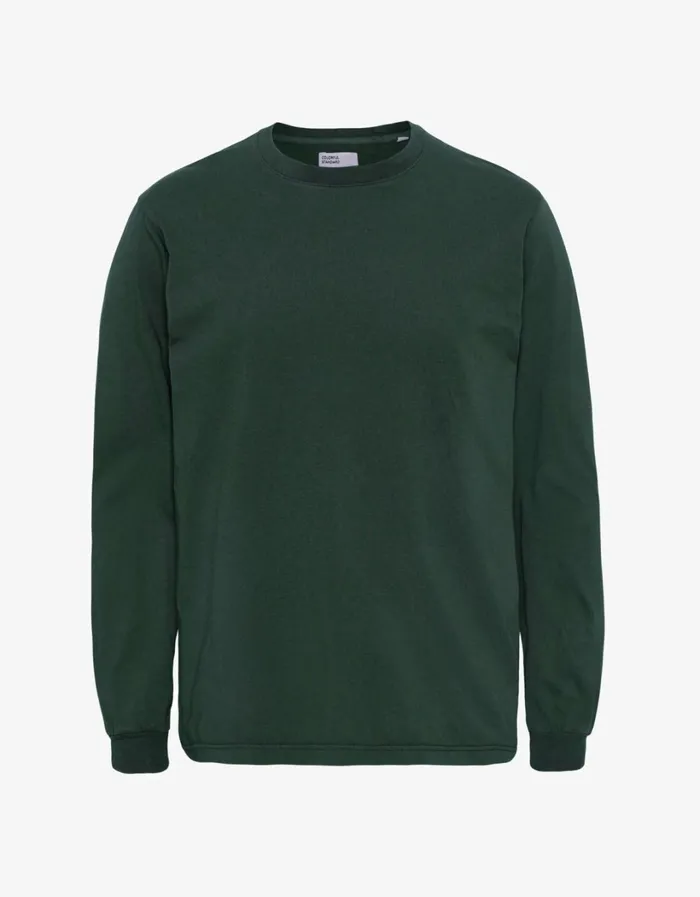 Women Oversized Organic LS TShirt Hunter Green Colorful Standard Long Sleeve Tops
