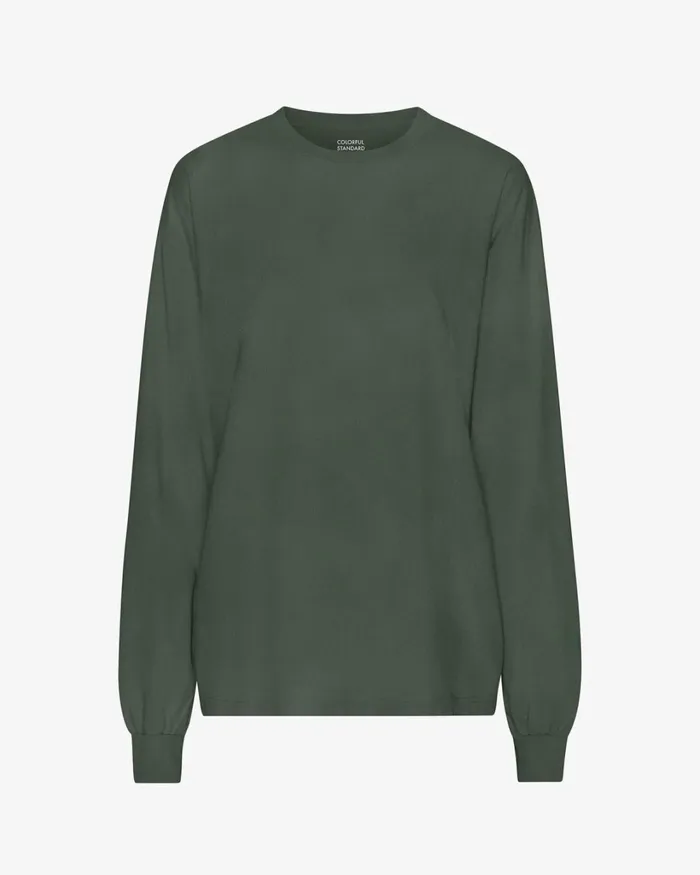 Women Oversized Organic LS TShirt Midnight Forest Colorful Standard Long Sleeve Tops