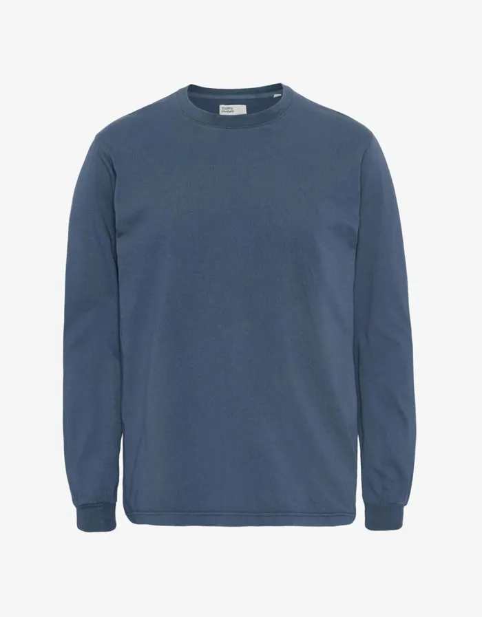 Women Oversized Organic LS TShirt Petrol Blue Colorful Standard TShirts