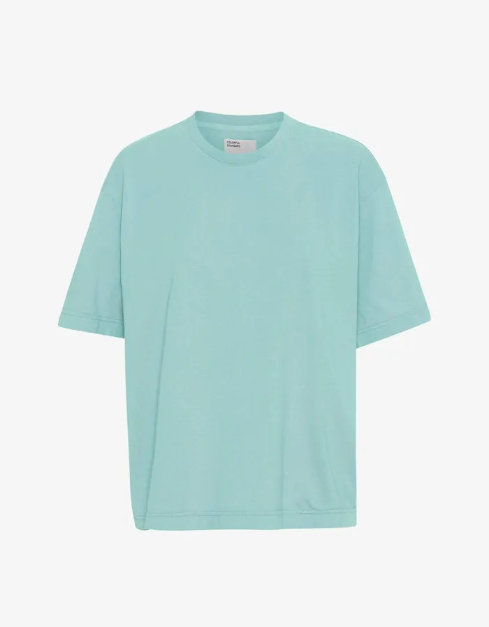 Women Oversized Organic TShirt Teal Blue Colorful Standard TShirts