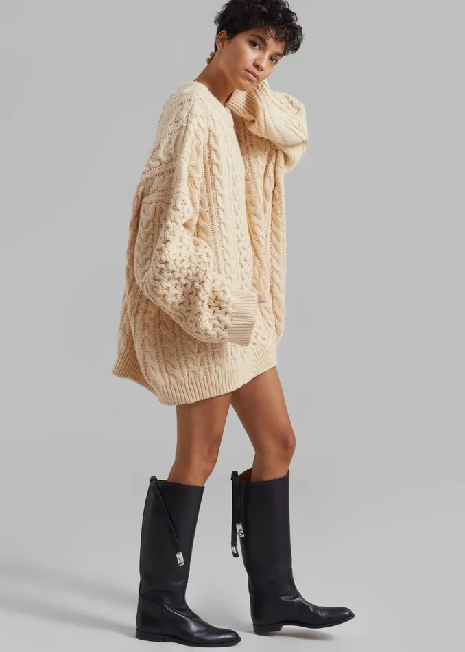 Women Pailey Braided Sweater 8211 Cream The Frankie Shop Knitwear
