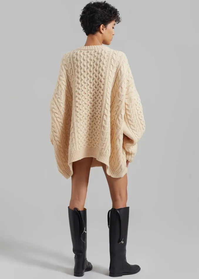Women Pailey Braided Sweater 8211 Cream The Frankie Shop Knitwear
