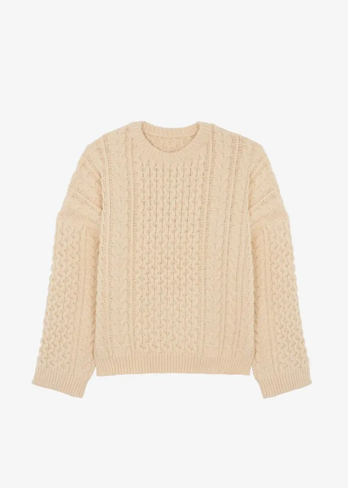 Women Pailey Braided Sweater 8211 Cream The Frankie Shop Knitwear