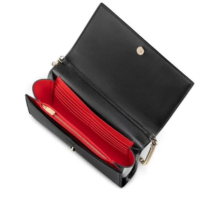 Women Paloma Clutch 8211 Vog Patent Leather And Spikes La Belle 8211 Black Christian Louboutin Shoulder Bags