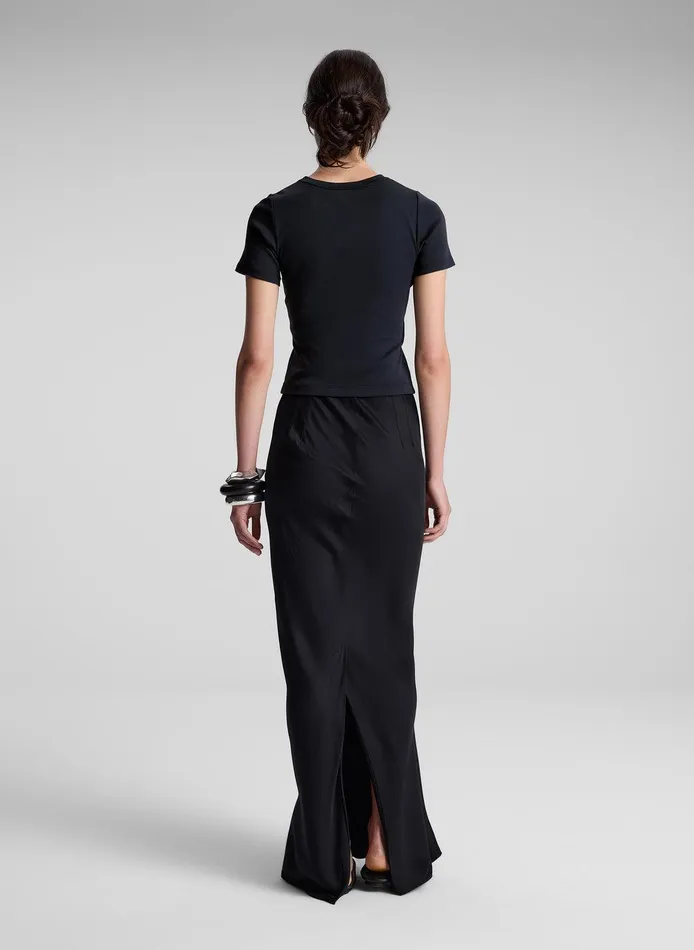 Women Paloma Cotton Rib Baby Tee Black ALC Tops