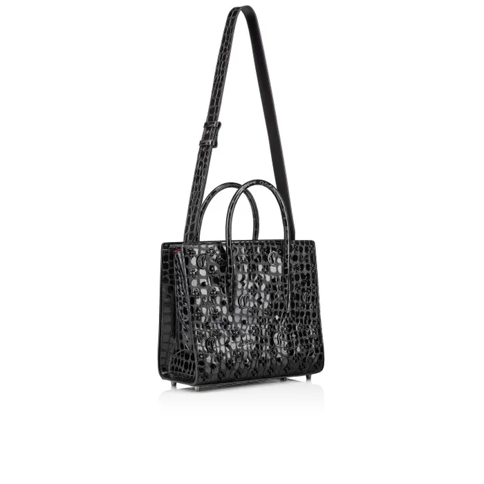 Women Paloma Medium Top Handle Bag 8211 Alligator Embossed Calf Leather And Spikes Loubinthesky 8211 Black Christian Louboutin Top Handles