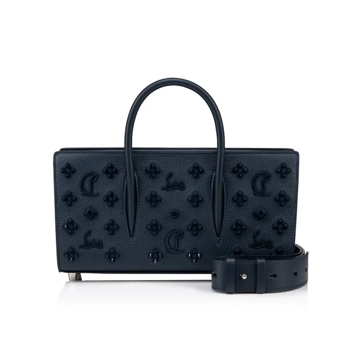 Women Paloma Top Handle Bag 8211 Calf Leather And Spikes Loubinthesky 8211 Navy Christian Louboutin Shoulder Bags Women Paloma Top Handle Bag 8211 Calf Leather And Spikes Loubinthesky 8211 Navy Christian Louboutin Shoulder Bags