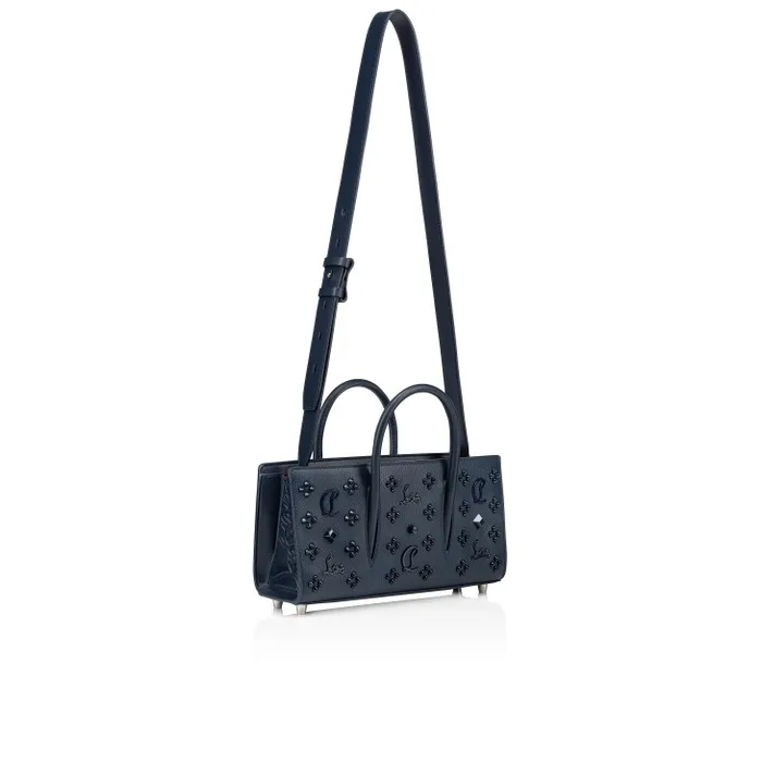 Women Paloma Top Handle Bag 8211 Calf Leather And Spikes Loubinthesky 8211 Navy Christian Louboutin Shoulder Bags
