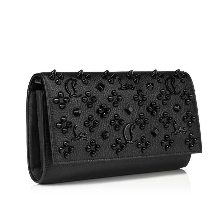 Women Paloma Wallet On Chain 8211 Grained Calf Leather And Spikes Loubinthesky 8211 Black Christian Louboutin Crossbody Bags