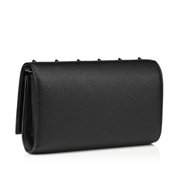 Women Paloma Wallet On Chain 8211 Grained Calf Leather And Spikes Loubinthesky 8211 Black Christian Louboutin Crossbody Bags