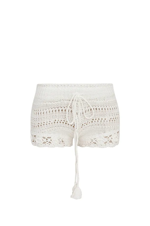 Women Pants and Shorts LoveShackFancy Nevi Cotton Crochet Shorts Antique White Women Pants and Shorts LoveShackFancy Nevi Cotton Crochet Shorts Antique White