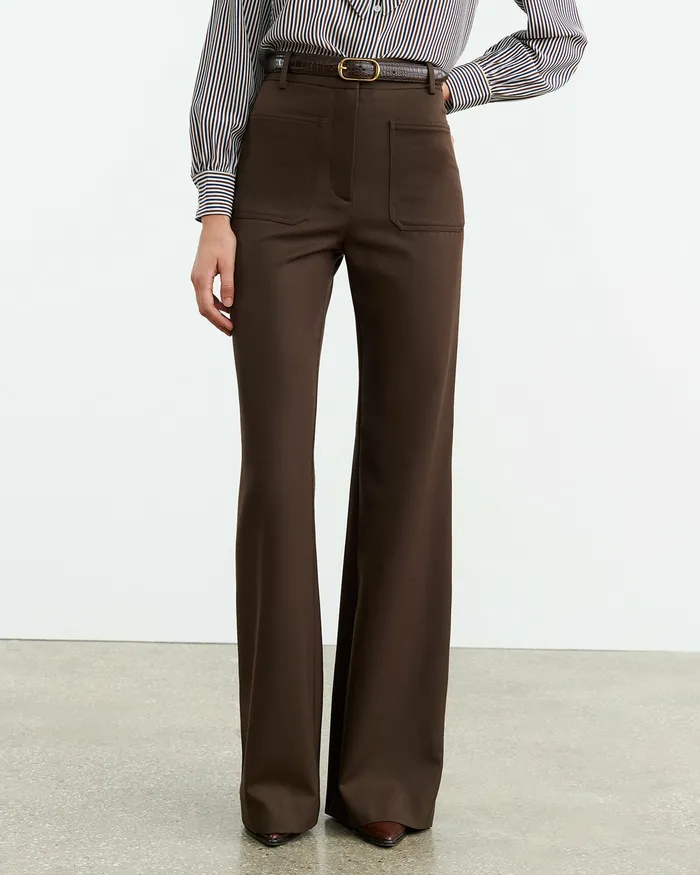 Women Pants and Shorts Nili Lotan CHRISTOPHE PANT Brown