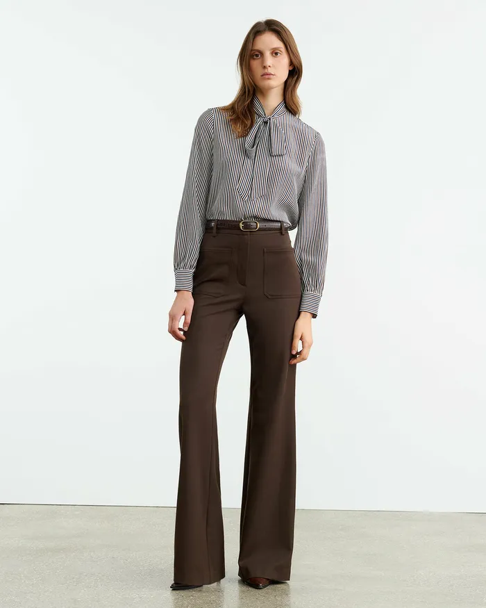 Women Pants and Shorts Nili Lotan CHRISTOPHE PANT Brown