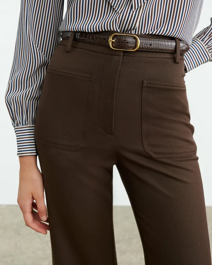 Women Pants and Shorts Nili Lotan CHRISTOPHE PANT Brown