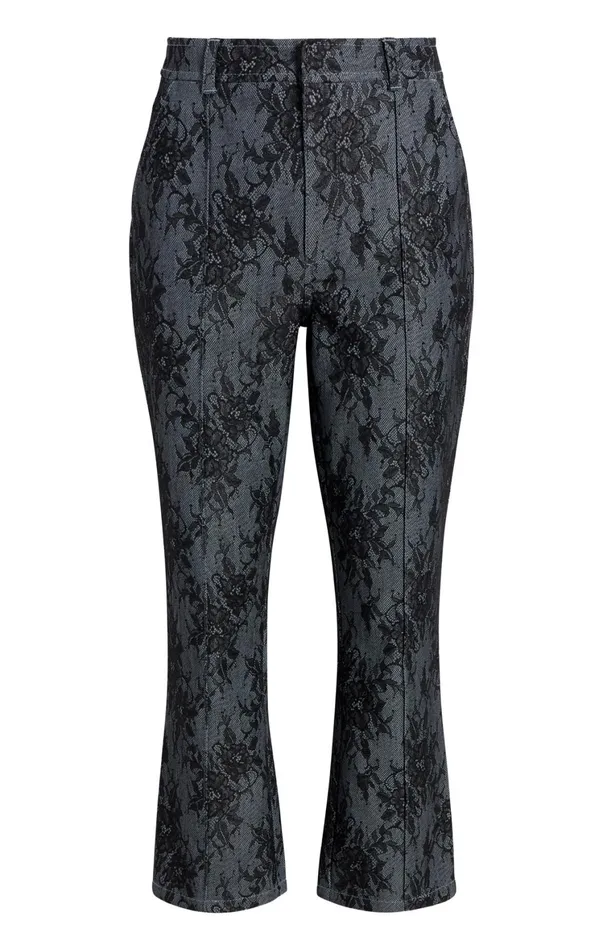 Women Pants Cinq Sept Bonded Lace Cropped Evelyn Pant Light Indigoblack