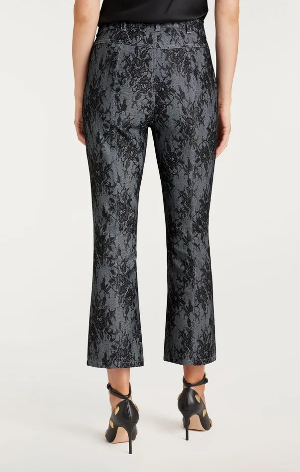 Women Pants Cinq Sept Bonded Lace Cropped Evelyn Pant Light Indigoblack