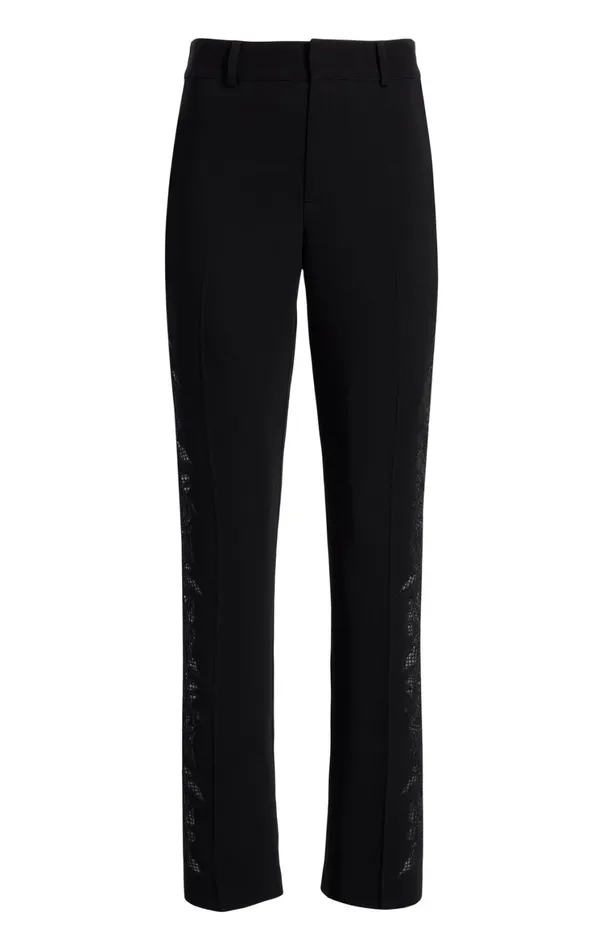 Women Pants Cinq Sept Cutout Paisley Embellished Kerry Pant Black