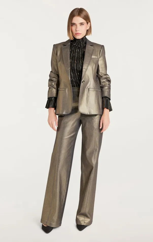 Women Pants Cinq Sept Gold Coated Francine Pant Gold