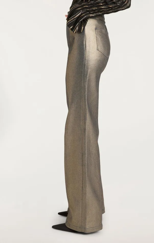 Women Pants Cinq Sept Gold Coated Francine Pant Gold