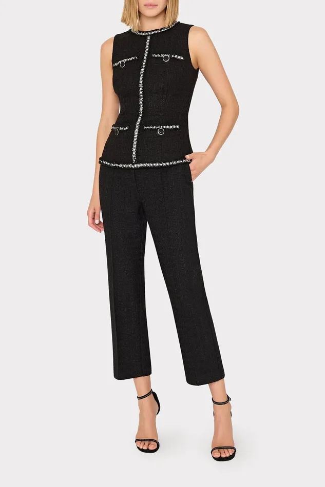 Women Pants Milly Betsy Boucle Pant Black Women Pants Milly Betsy Boucle Pant Black