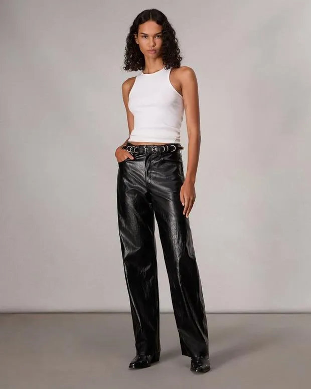 Women Pants Rag and Bone Shea Faux Leather Pant Black