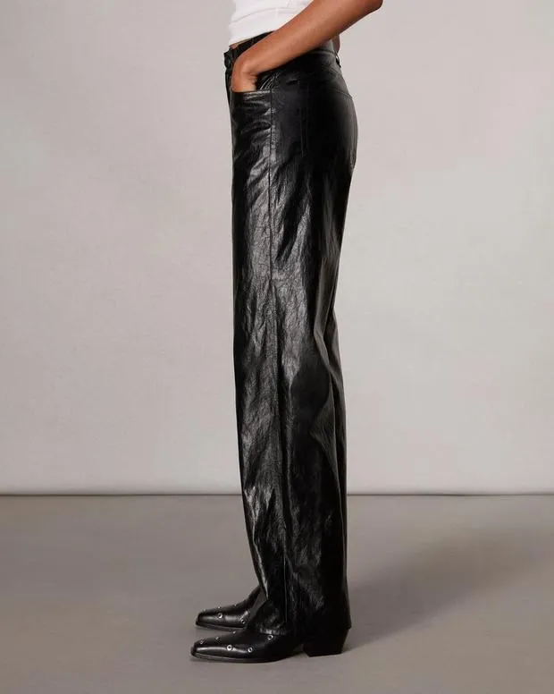 Women Pants Rag and Bone Shea Faux Leather Pant Black