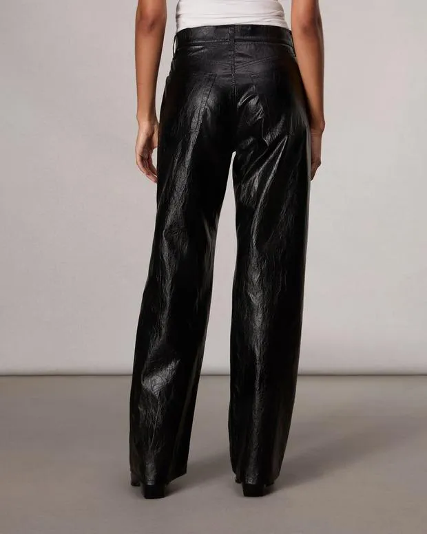 Women Pants Rag and Bone Shea Faux Leather Pant Black