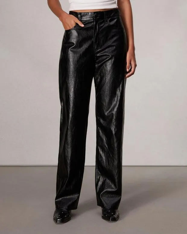 Women Pants Rag and Bone Shea Faux Leather Pant Black