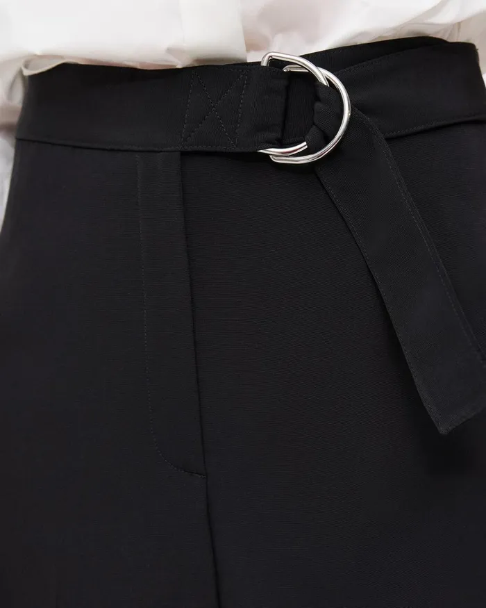 Women Pants Theory Belted Culotte In Viscose Black