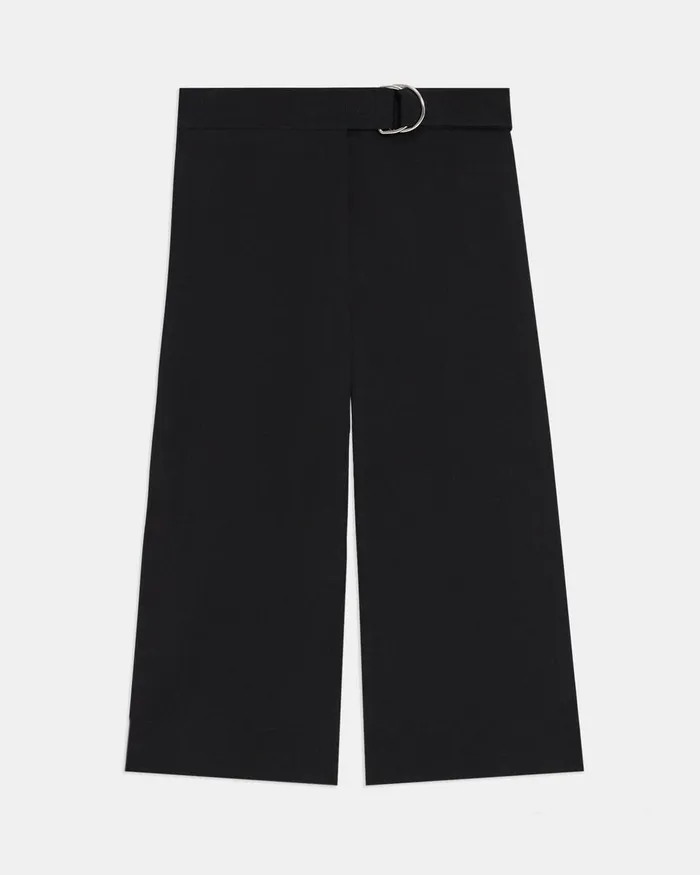 Women Pants Theory Belted Culotte In Viscose Black