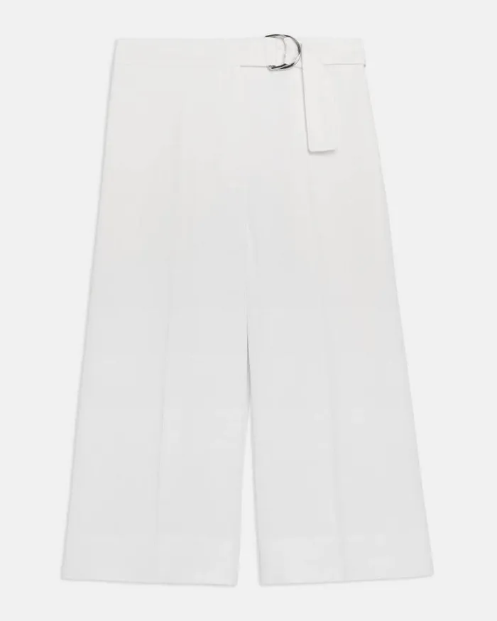 Women Pants Theory Belted Culotte In Viscose White