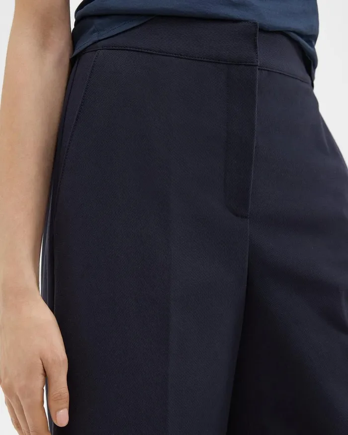 Women Pants Theory Cropped WideLeg Pant In Neoteric Twill Dark Navy