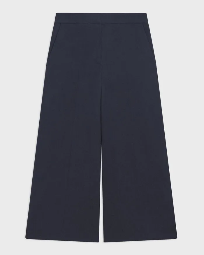 Women Pants Theory Cropped WideLeg Pant In Neoteric Twill Dark Navy