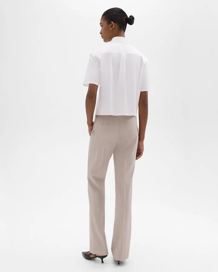 Women Pants Theory Flared Pant In Good Wool Sand Melange