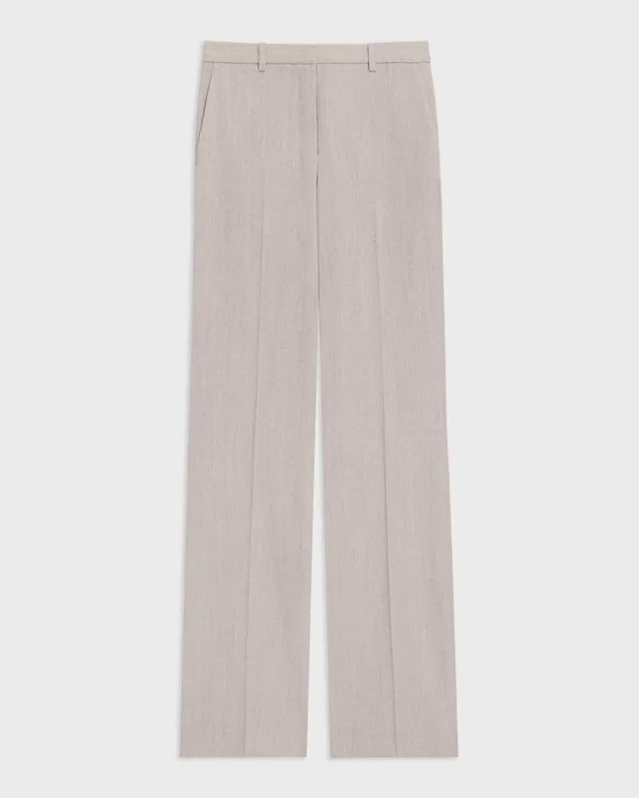 Women Pants Theory Flared Pant In Good Wool Sand Melange