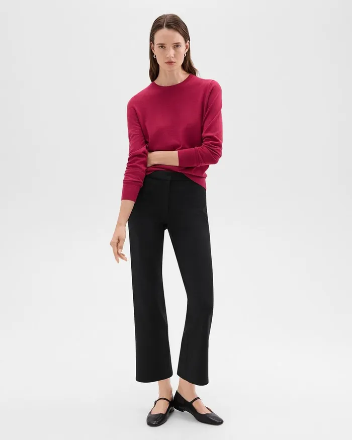 Women Pants Theory Kick Pant In Scuba Black