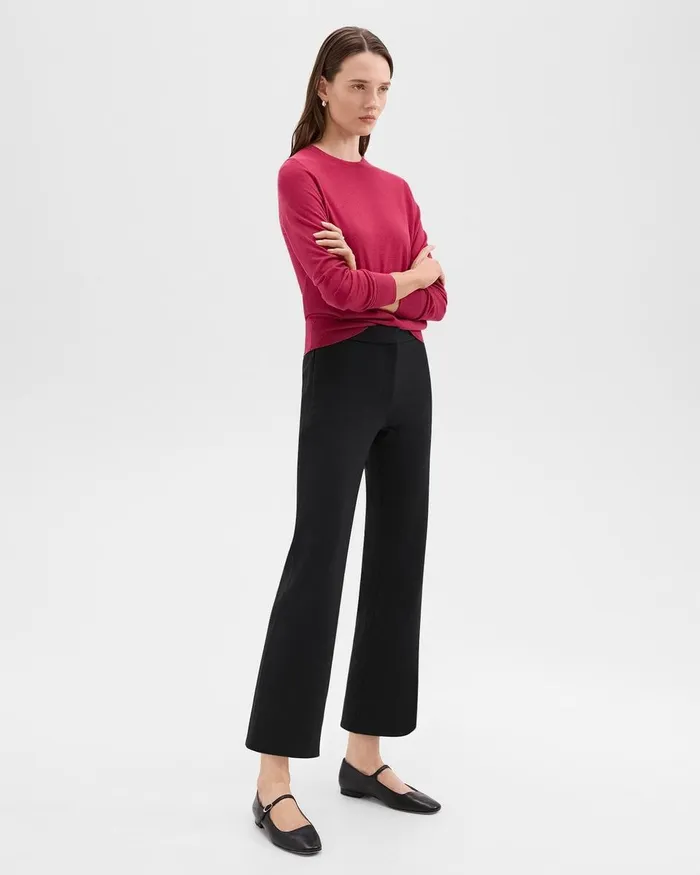 Women Pants Theory Kick Pant In Scuba Black