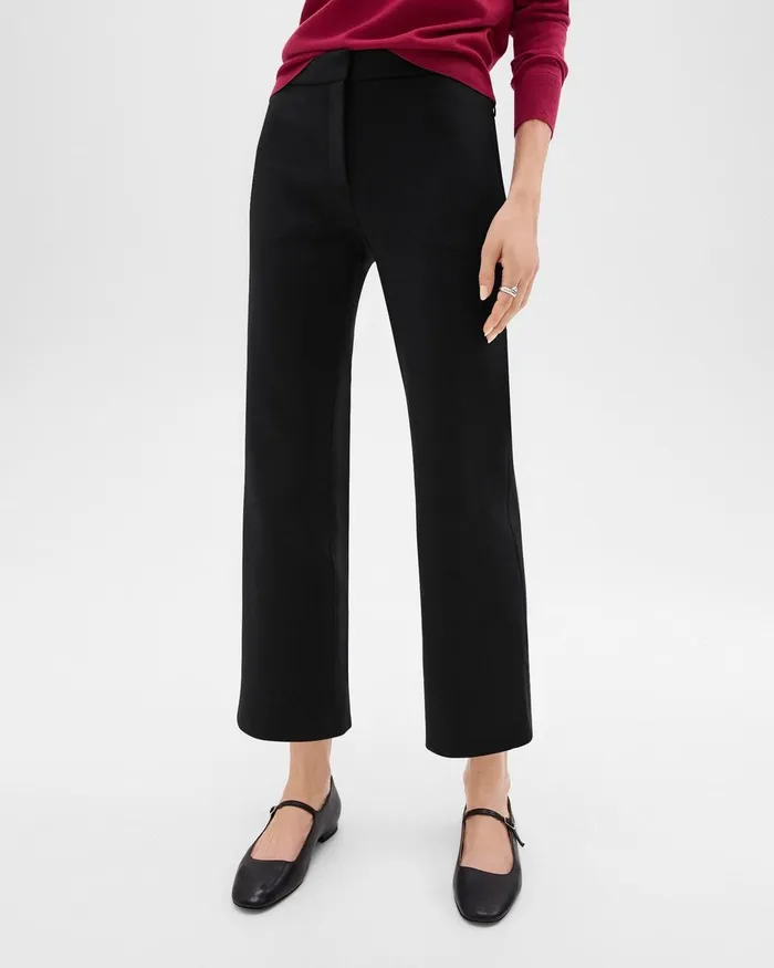 Women Pants Theory Kick Pant In Scuba Black