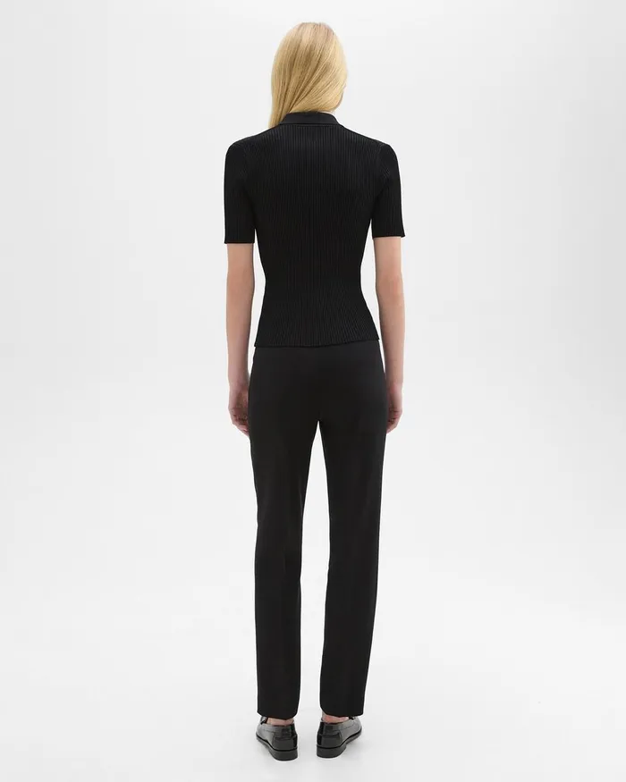 Women Pants Theory Treeca Full Length Pant In Admiral Crepe Black