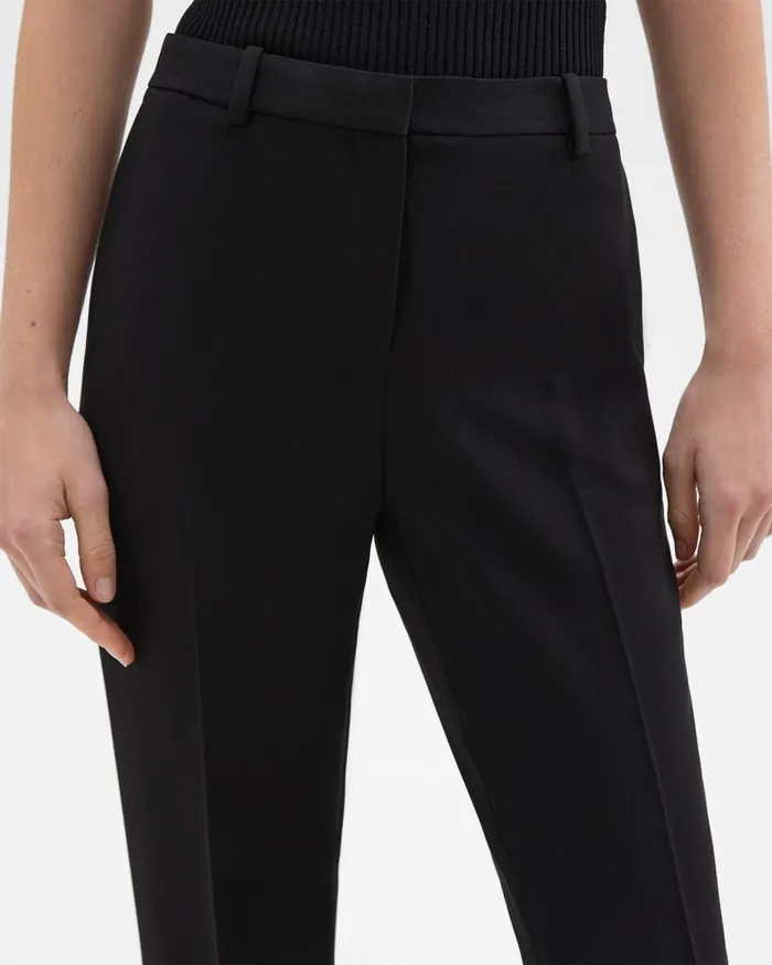 Women Pants Theory Treeca Full Length Pant In Admiral Crepe Black
