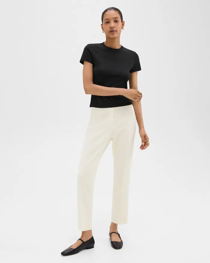 Women Pants Theory Treeca PullOn Pant In Admiral Crepe Rice
