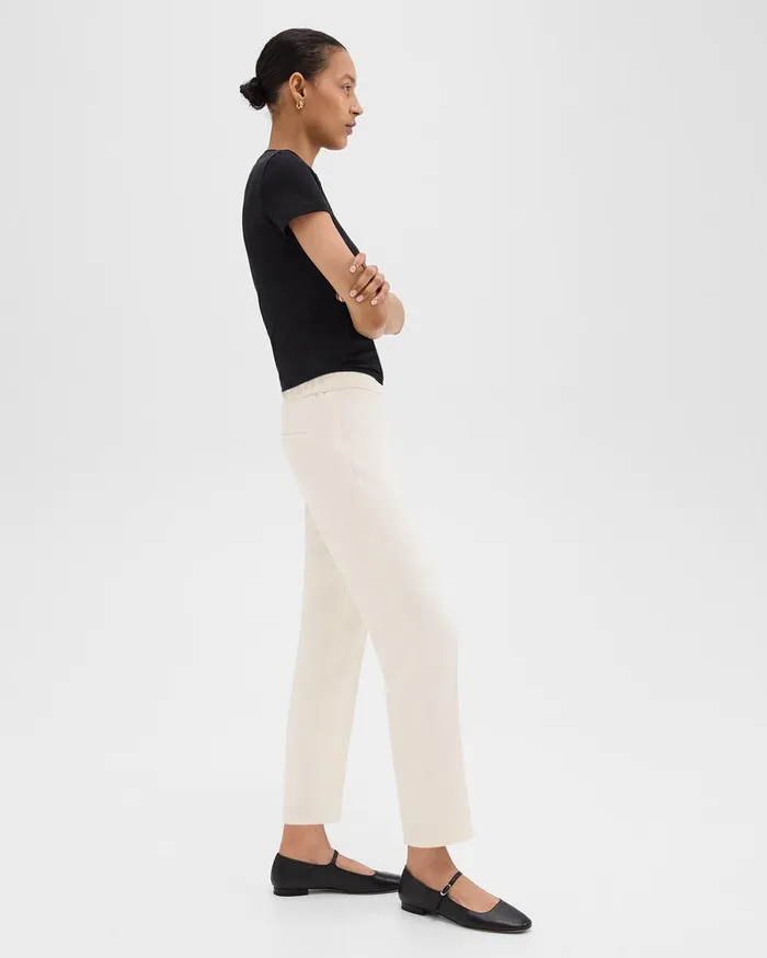 Women Pants Theory Treeca PullOn Pant In Admiral Crepe Rice