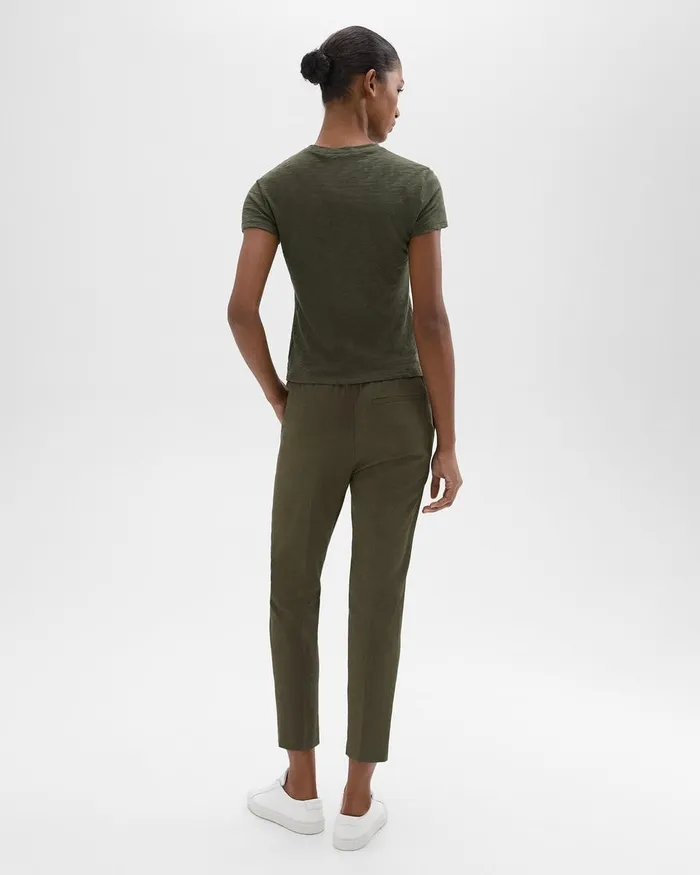 Women Pants Theory Treeca PullOn Pant In Good Linen Dark Olive