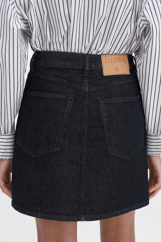 Women Patch Pocket Mini Skirt Black Wash Filippa K Skirts