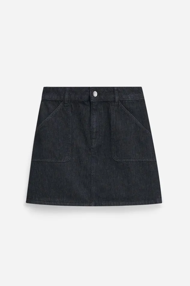 Women Patch Pocket Mini Skirt Black Wash Filippa K Skirts