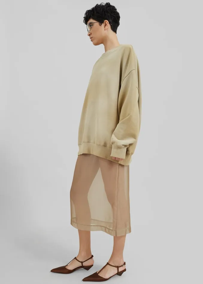 Women Peri Sheer Midi Skirt 8211 Desert Sand The Frankie Shop Bottoms