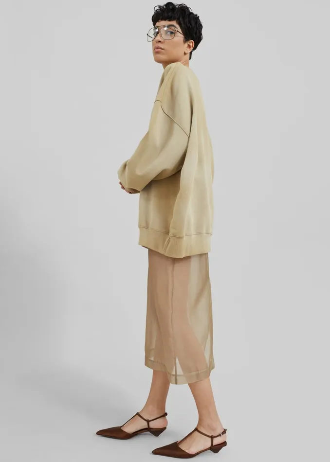 Women Peri Sheer Midi Skirt 8211 Desert Sand The Frankie Shop Bottoms