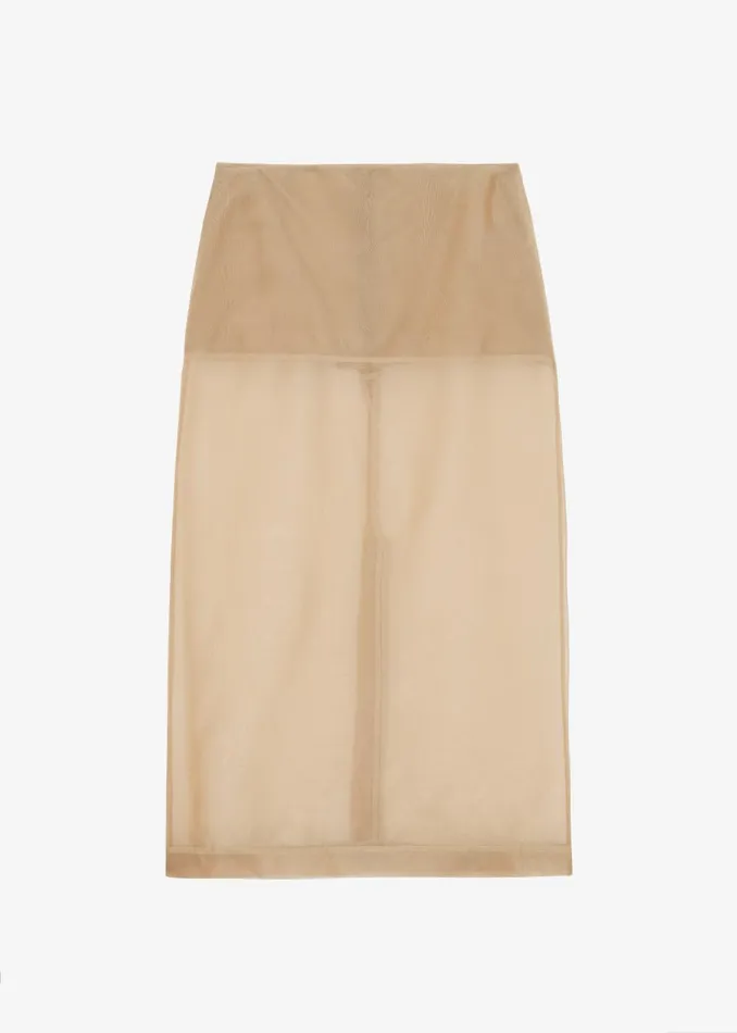 Women Peri Sheer Midi Skirt 8211 Desert Sand The Frankie Shop Bottoms