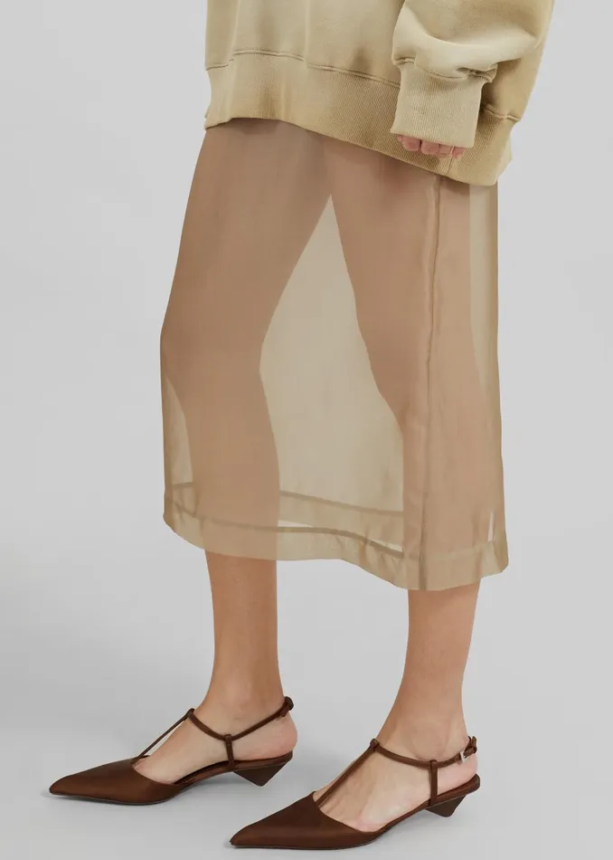 Women Peri Sheer Midi Skirt 8211 Desert Sand The Frankie Shop Bottoms