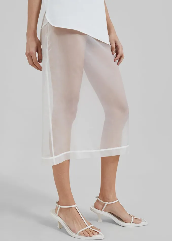 Women Peri Sheer Midi Skirt 8211 White The Frankie Shop Bottoms